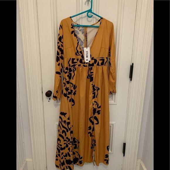 Stylewe gold/black animal print dress-NWT- 1X - Picture 1 of 4